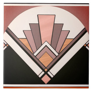 Keramik Tile - Sangria Art Deco Fan Design Fliese