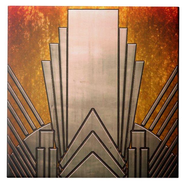 Keramik Tile - Sangria Art Deco Fliese (Vorderseite)