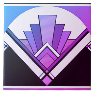 Keramik Tile - Sangria Art Deco Ventilator Design Fliese