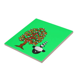 Keramik Tile Sheep Tree Green Fliese