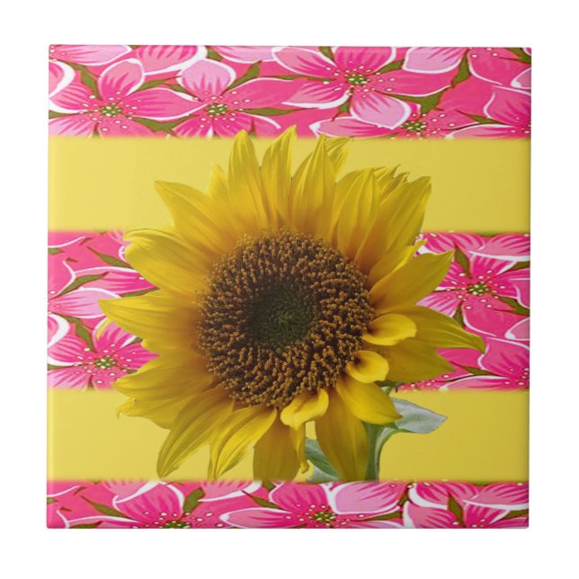 Keramik Tile Sonnenblume Fliese (Vorderseite)