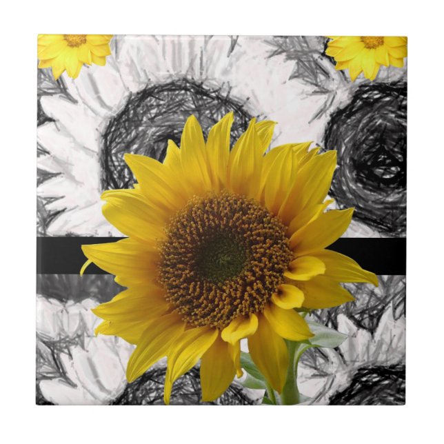 Keramik Tile Sonnenblume Fliese (Vorderseite)