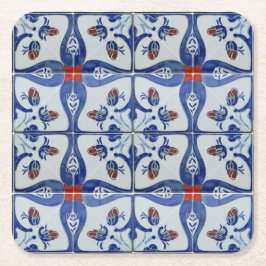 Keramik Tile Style Muster Rechteckiger Pappuntersetzer