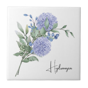 Keramik Tile/Trivet-Floral Hydrangea Fliese