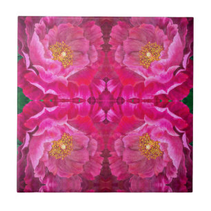 Keramik Tile / Trivet - Pink Cactus Rose Fliese