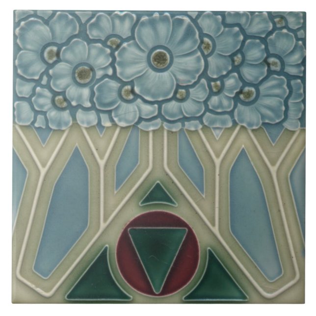 Keramik Tile - Vintage Aussicht Jugendstil-Florenz Fliese (Vorderseite)