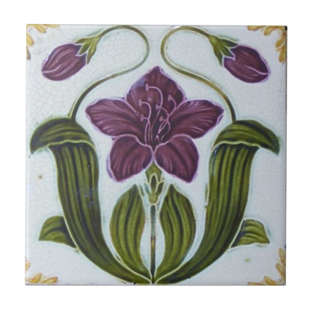 Keramik Tile - Vintages Aussehen Jugendstil-Design Fliese (Vorderseite)
