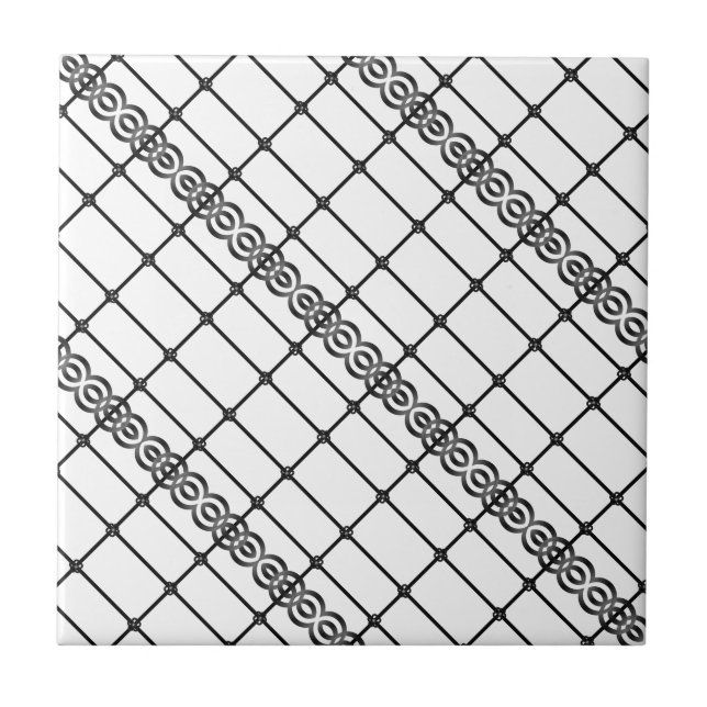 Keramik Tile Weiß und Schwarz Fliese (Vorderseite)