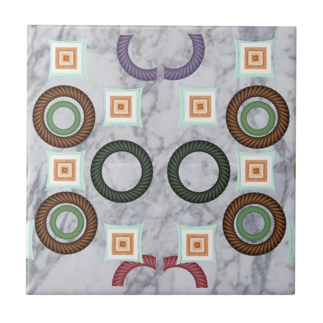 Keramik Tile White Marble Abstrakt Fliese (Vorderseite)