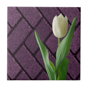 Keramik Tile White Tulip Lila Fliese