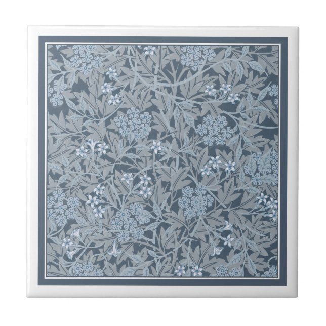 KERAMIK TILE: WILLIAM MORRIS : BLUE JASMINE FLIESE (Vorderseite)