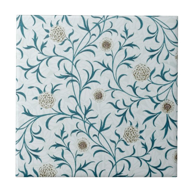 KERAMIK TILE ; WILLIAM MORRIS : FLORALLES PATTER FLIESE (Vorderseite)