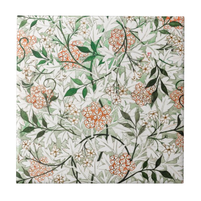 KERAMIK TILE ; WILLIAM MORRIS : JASMINE FLIESE (Vorderseite)