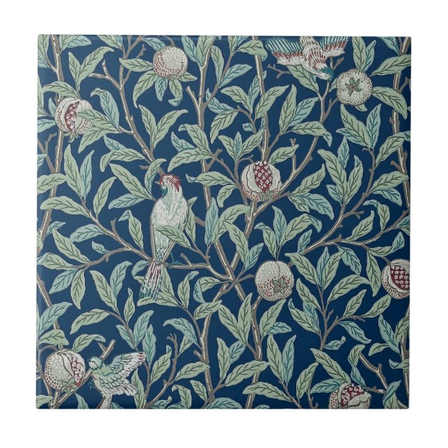 KERAMIK TILE ; WILLIAM MORRIS : POMEGRANATE FLIESE (Vorderseite)