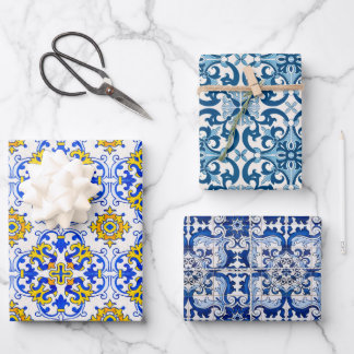 Keramik Tiles Seamless Geschenkpapier Set