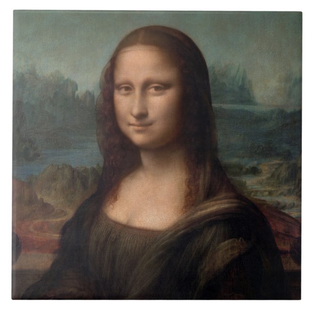 KERAMIK TITEL: Leonardo da Vinci : DIE MONA LISA Fliese (Vorderseite)