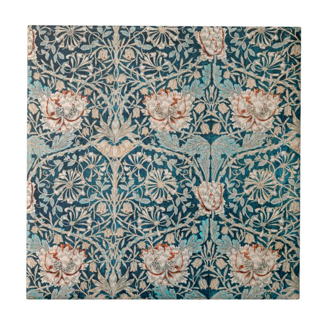 KERAMIK TITEL MIT WILLIAM MORRIS HONEYSUCKLE FLIESE (Vorderseite)