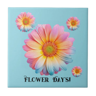 Keramik-Untersetzer (Blumentag) Fliese