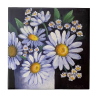 Keramik-Untersetzer mit Gänseblümchen-Muster