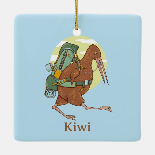 Keramik von Kiwi und Felswren nz Keramikornament (Rückseite)