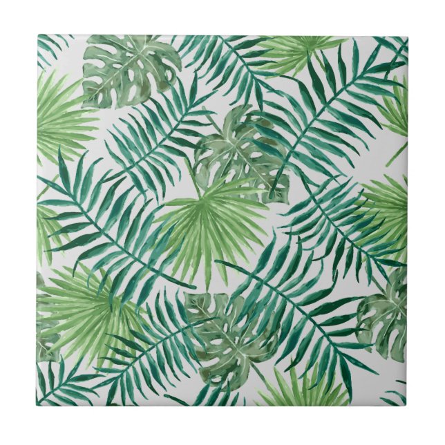 Keramik von Palmfronten, klein (4,25" x 4,25") Fliese (Vorderseite)