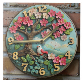 Keramik-Wanduhr Fliese