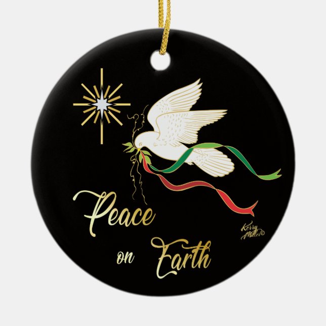 Keramik White Dove Ornament (Vorne)