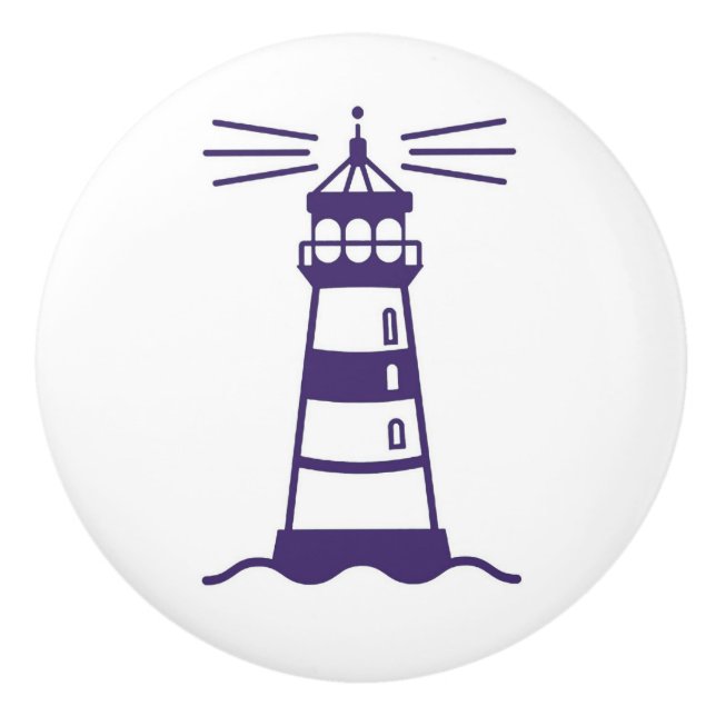 Keramik Zeichn/Türknopf - Leuchtturm für die Schif Keramikknauf (Vorderseite)