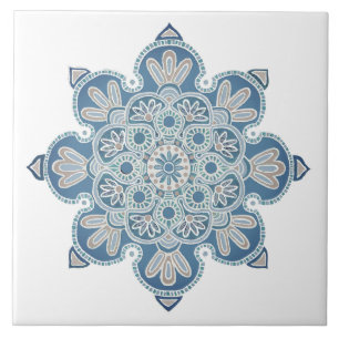 Keramik Zierfliesen mit Smokey blauer Medallion Fliese