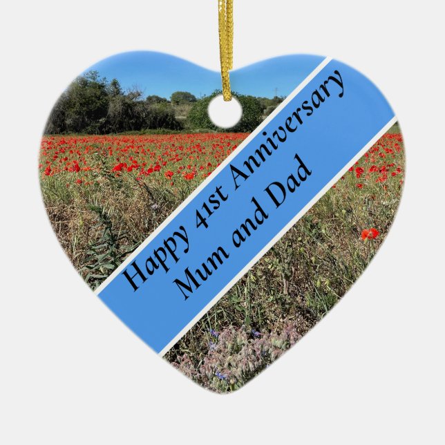 Keramik zum 41. Geburtstag Keramik Ornament (Vorne)