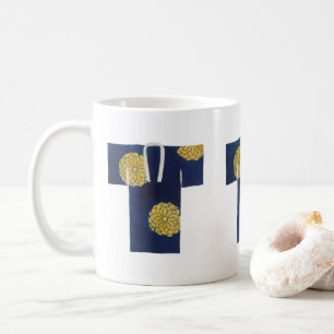 Keramikbecher mit blauem Nagajuban-Design Kaffeetasse