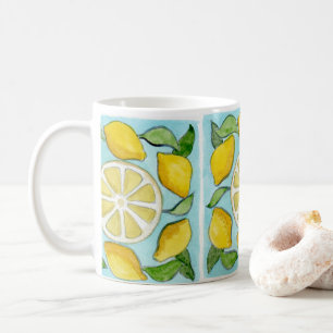 Keramikbecher mit sicilianischer Zitronenfliesende Kaffeetasse