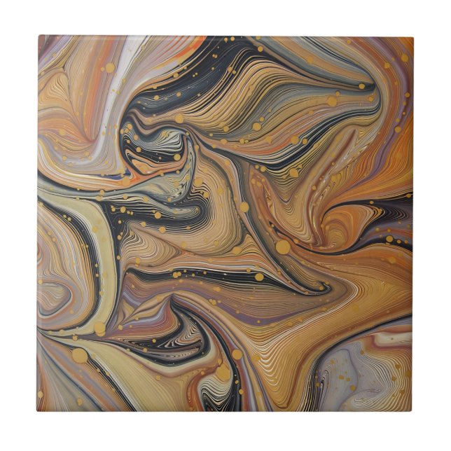 Keramiken aus schwarzem und goldfarbenem Boden Fliese (Vorderseite)