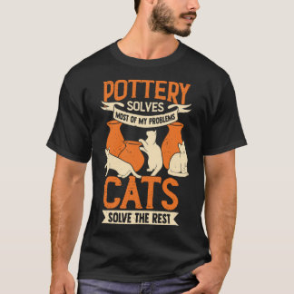 Keramiker Töpfer Katzenliebhaber Geschenk Familie T-Shirt