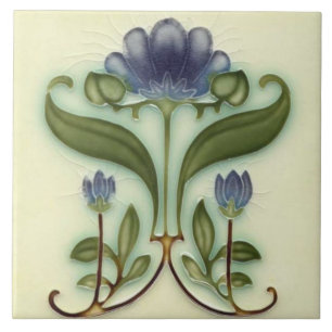 Keramikfliese - Art Nouveau Blumendesign