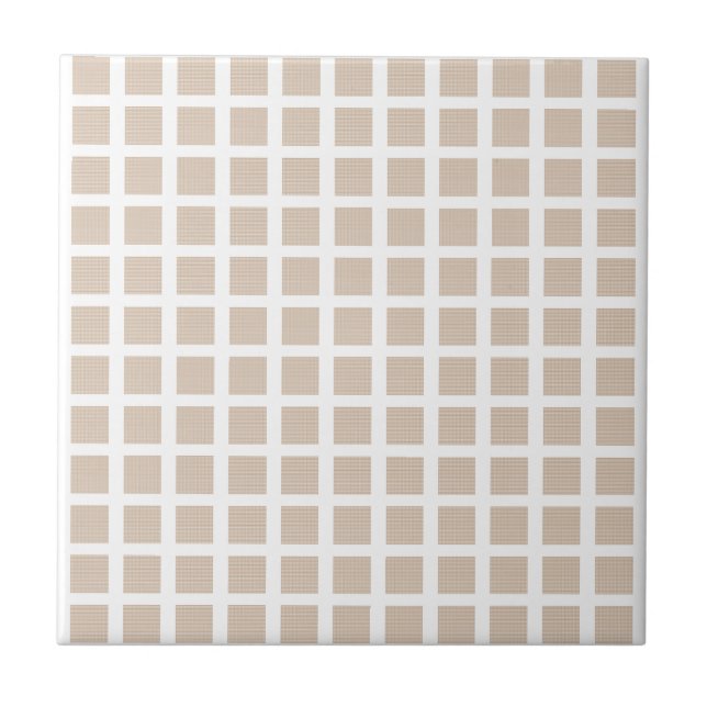 Keramikfliese Beige Streifen Quadratisch (Vorderseite)