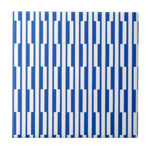 Keramikfliese Blau-Weiß gestreift