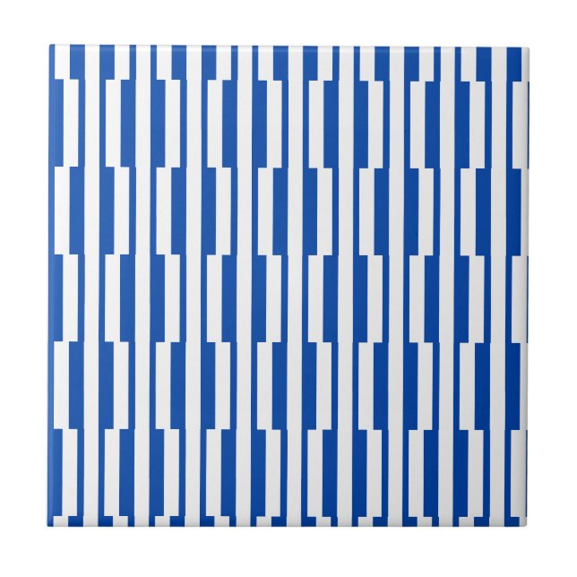 Keramikfliese Blau-Weiß gestreift (Vorderseite)