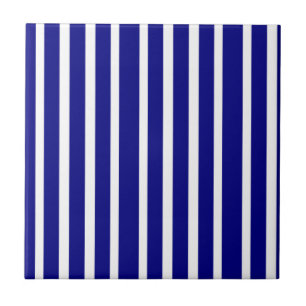 Keramikfliese Blau-Weiß gestreift