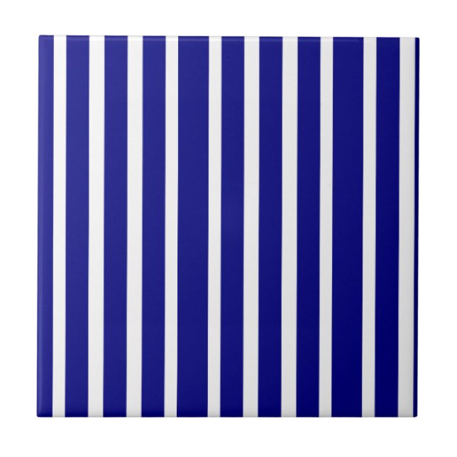 Keramikfliese Blau-Weiß gestreift (Vorderseite)