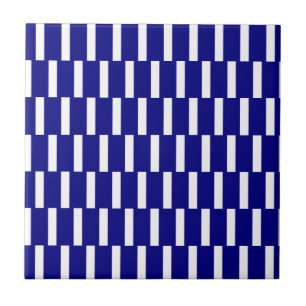 Keramikfliese Blau-Weiß gestreift