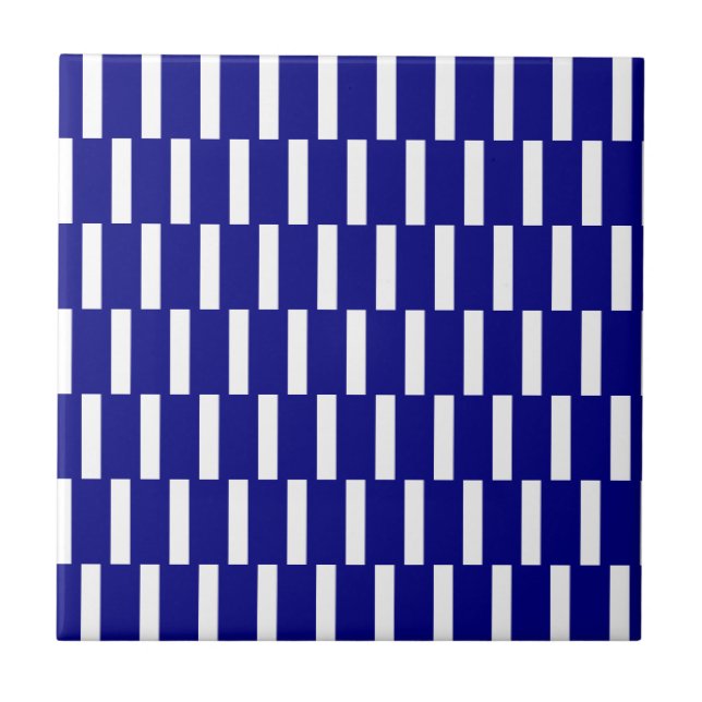 Keramikfliese Blau-Weiß gestreift (Vorderseite)
