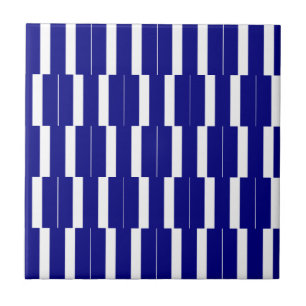 Keramikfliese Blau-Weiß gestreift
