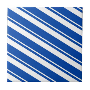 Keramikfliese Blau-Weiß gestreift