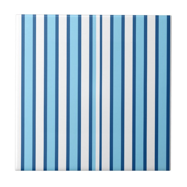 Keramikfliese Blau-Weiß gestreift (Vorderseite)