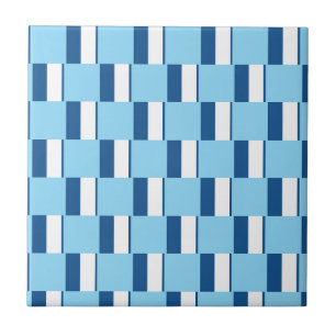 Keramikfliese Blau-Weiß gestreift