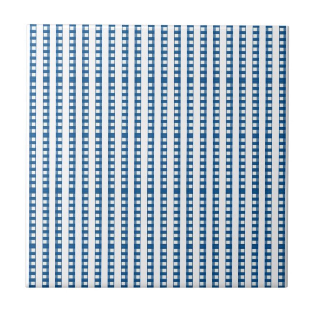 Keramikfliese Blau & Weiß gestreift Quadrat (Vorderseite)