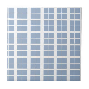 Keramikfliese Blau & Weiß gestreift Quadratisch