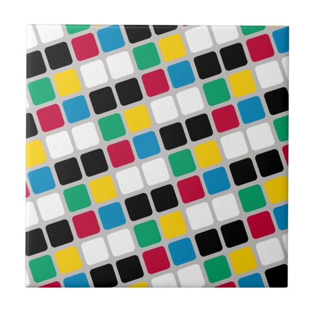 Keramikfliese Bunte Farben Quadratisch  (Vorderseite)