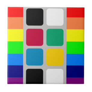 Keramikfliese Bunte Farben Quadratisch